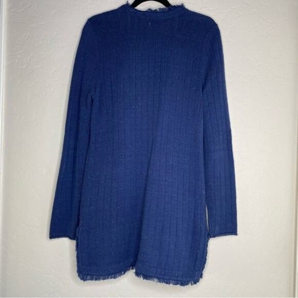 CAbi Navy Blue Speckled Duchess Longline Cardigan Medium - Picture 9 of 10